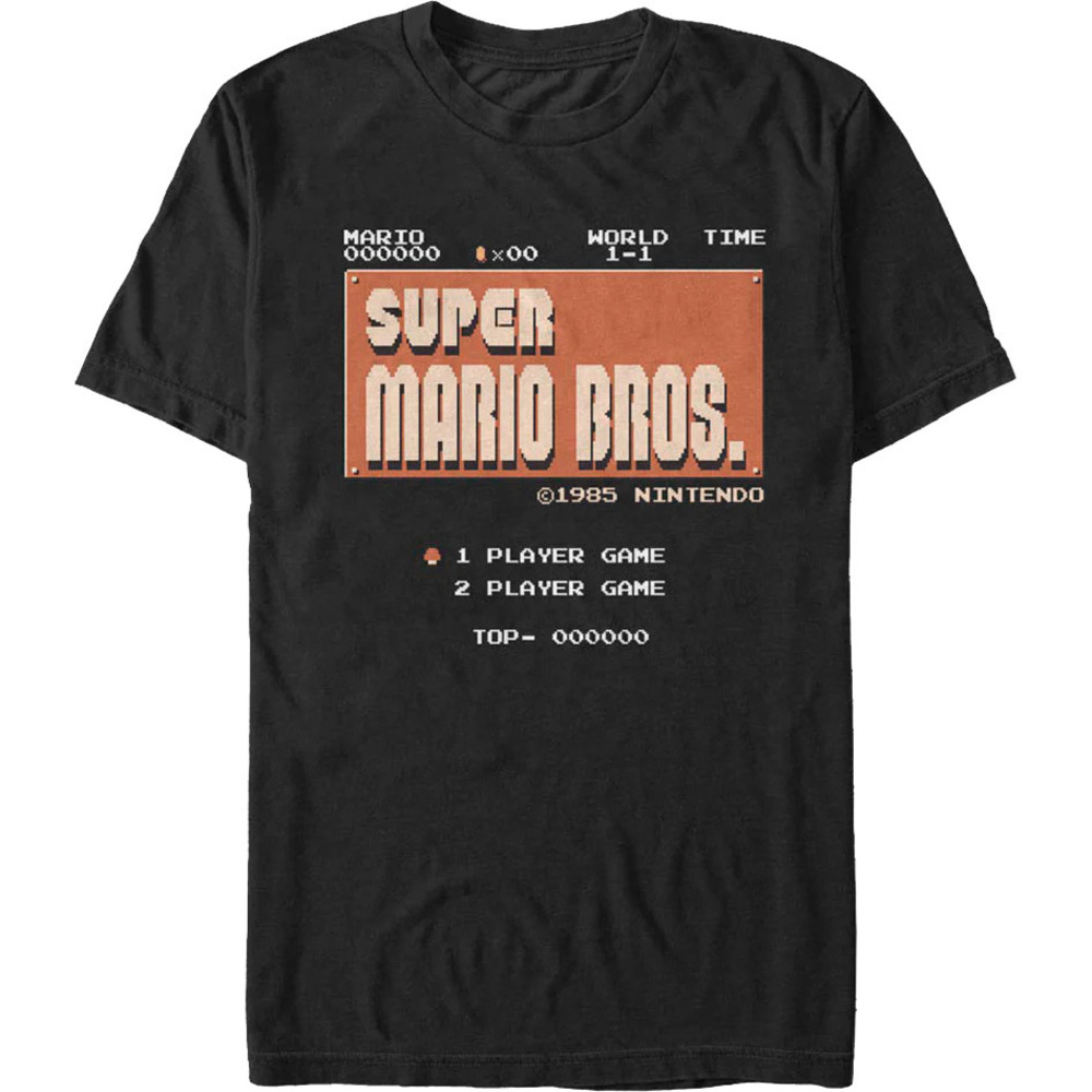 Super Mario Bros Start Screen Nintendo Tshirt
